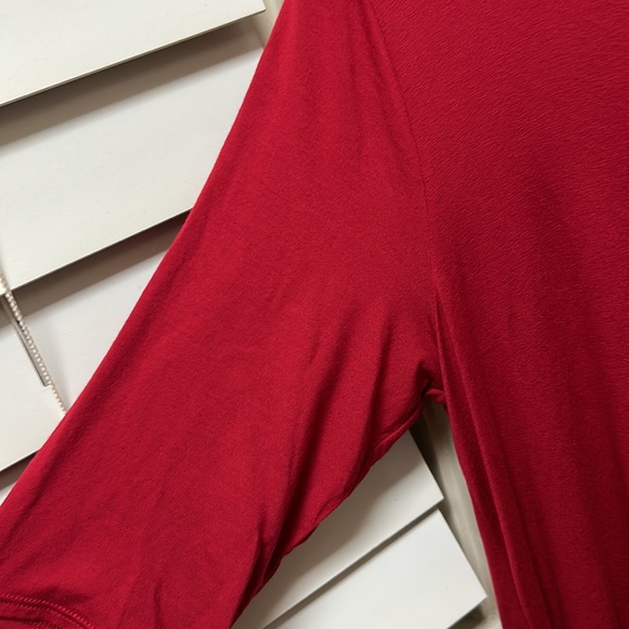 Eileen Fisher round Neck Tunic Top maroon Small - Picture 3 of 3